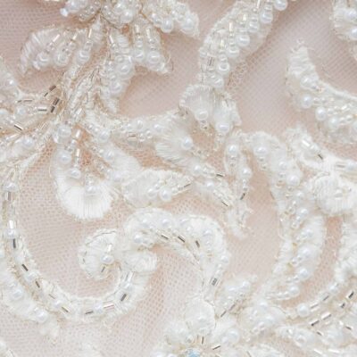 Beadwork details of a wedding dress